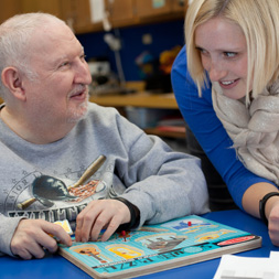 Client and staff talking