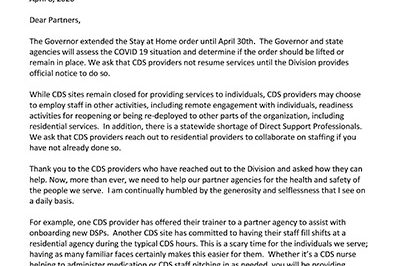 CDS extension letter 2020