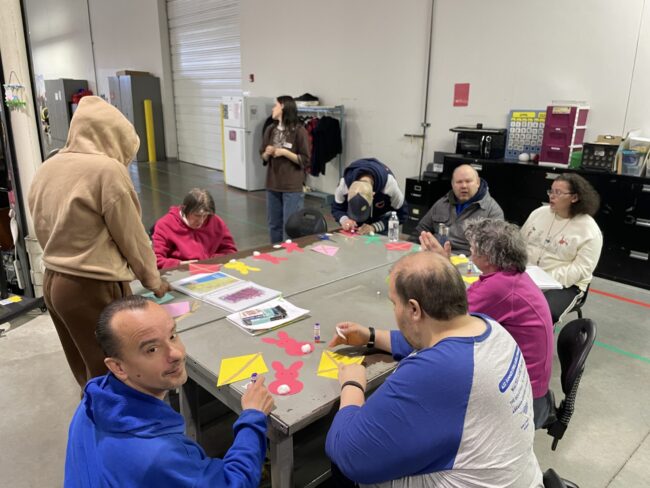 Individuals doing crafts