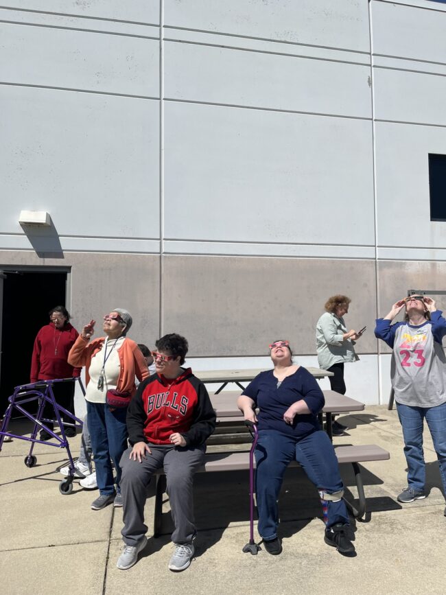 Eclipse 2024 O’Shea Center patio