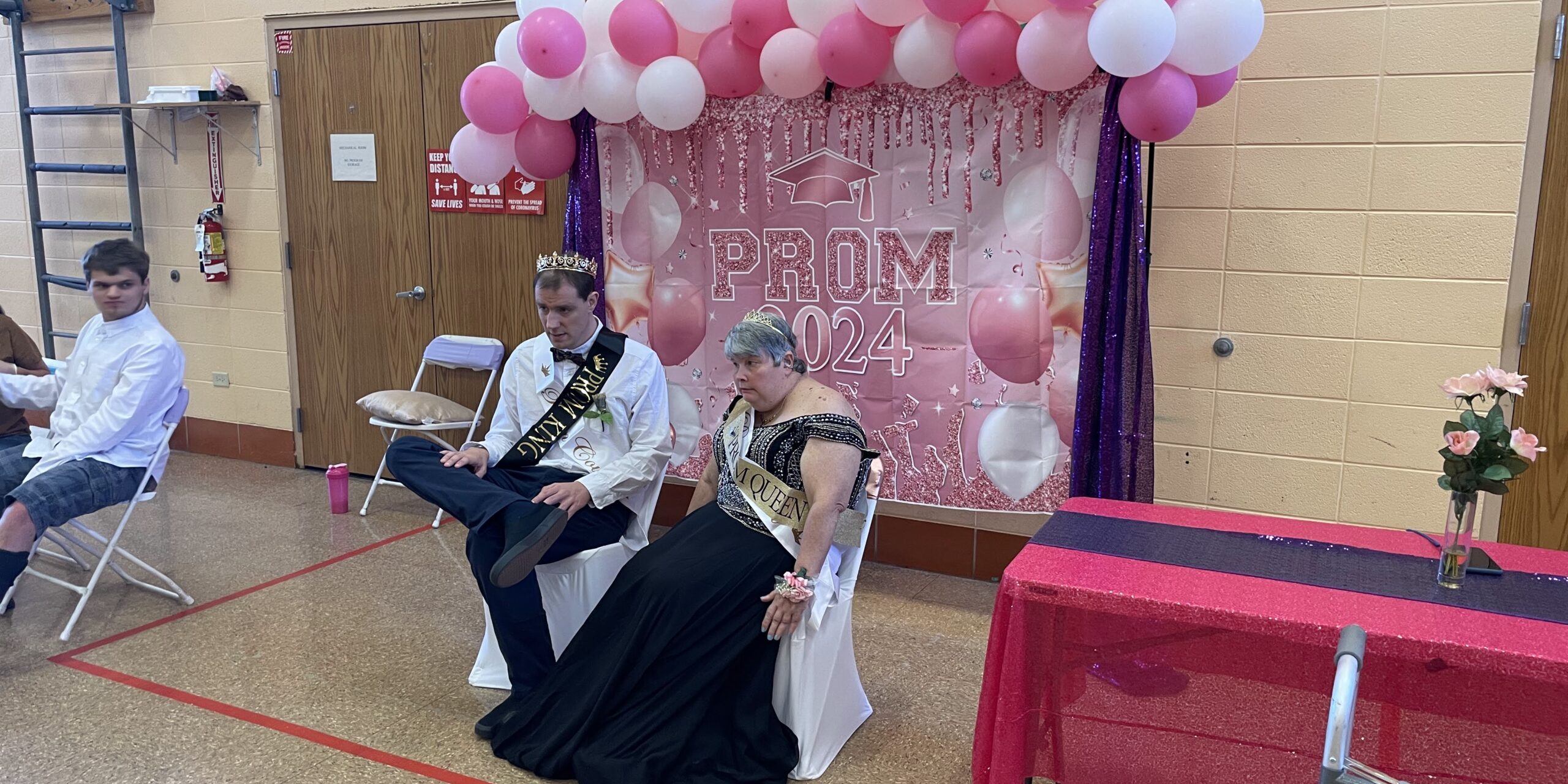 Prom King and Queen posing at the Keeler Prom
