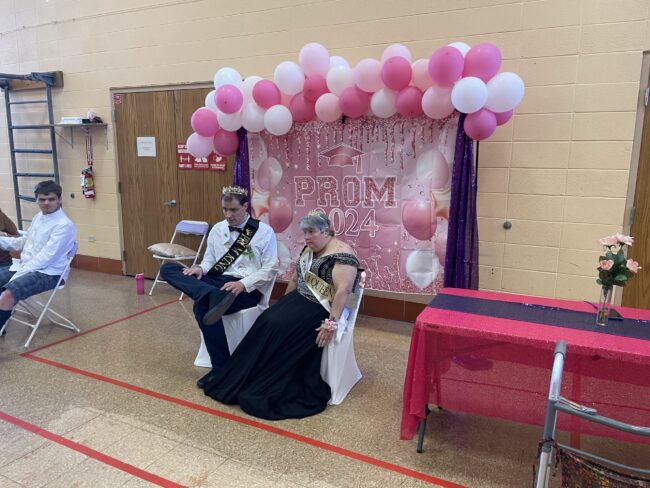 Prom King and Queen posing at the Keeler Prom