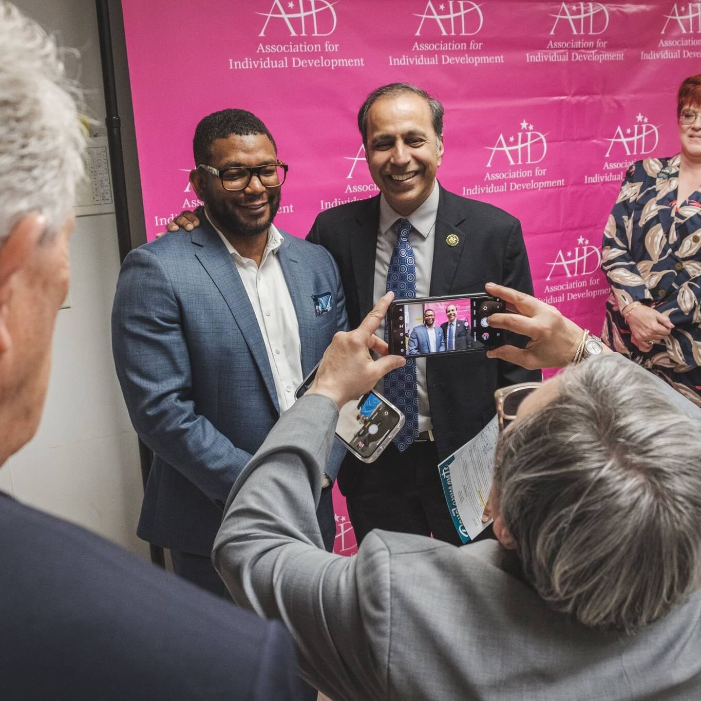 State rep having a photo op